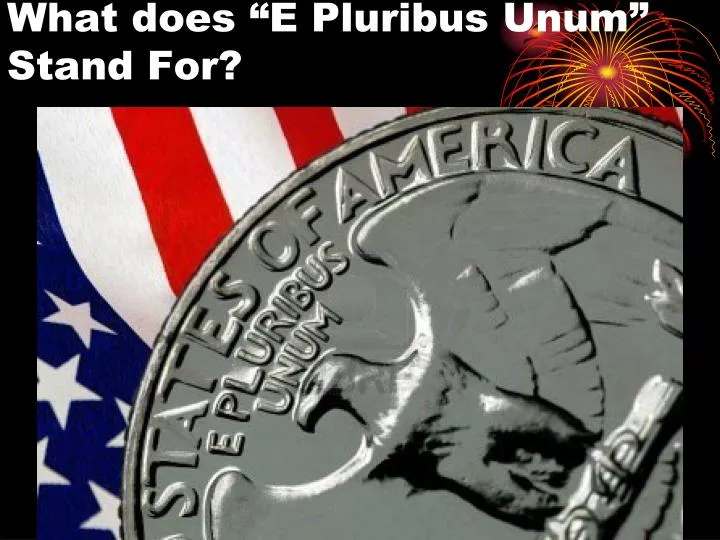 what does e pluribus unum stand for