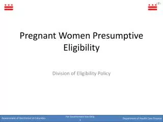 Pregnant Women Presumptive Eligibility