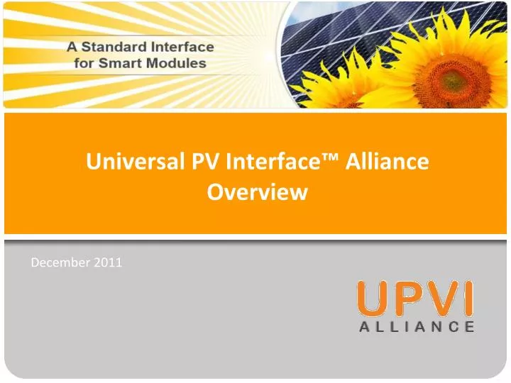 universal pv interface alliance overview