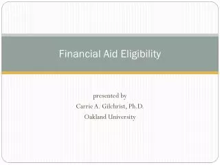 Financial Aid Eligibility