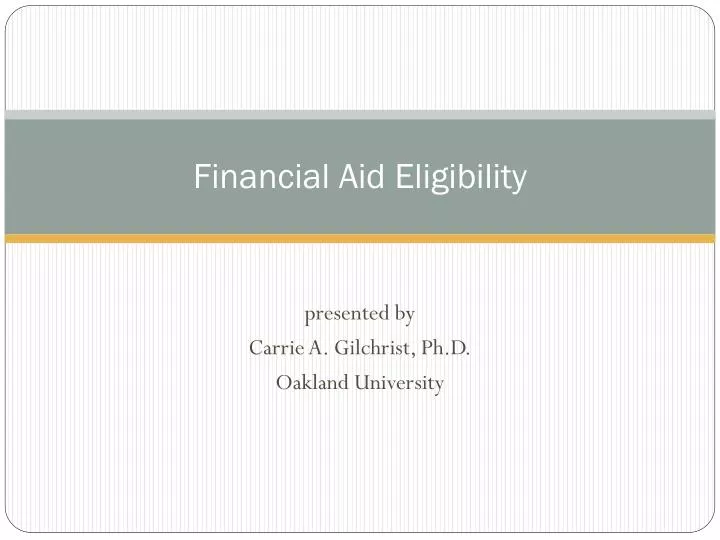 financial aid eligibility