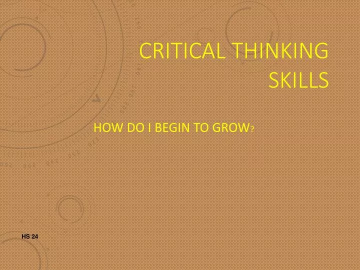 critical thinking skills