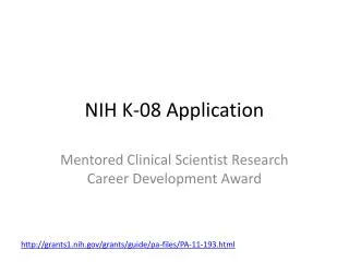 NIH K-08 Application
