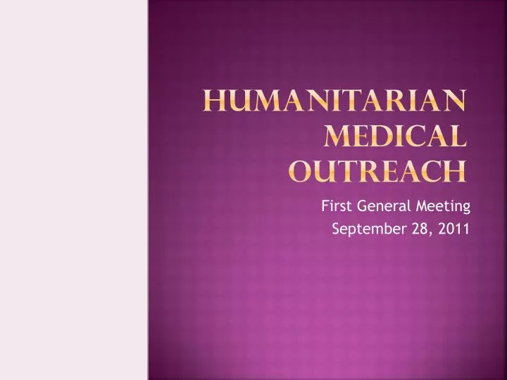 humanitarian medical outreach