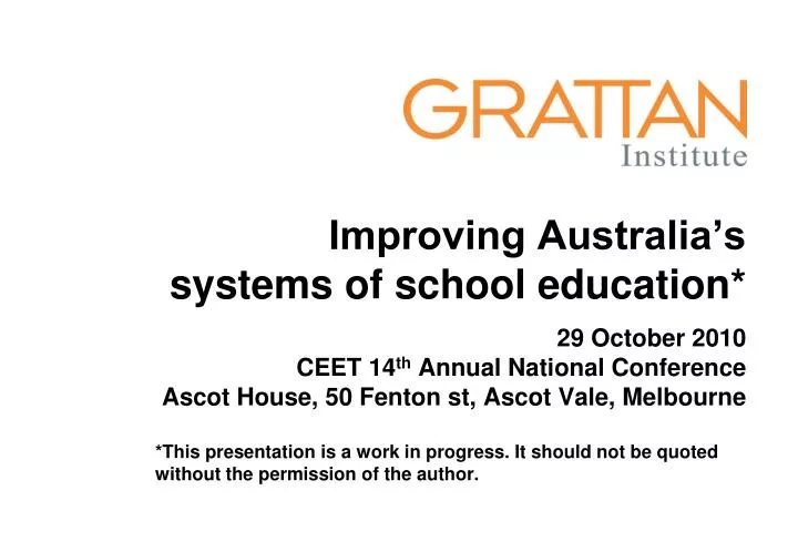 improving australia s systems of school education