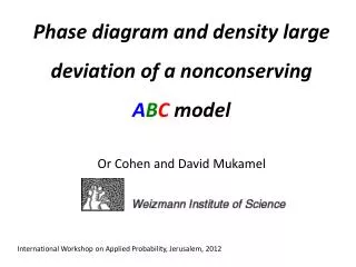 Phase diagram and density large deviation of a nonconserving A B C model