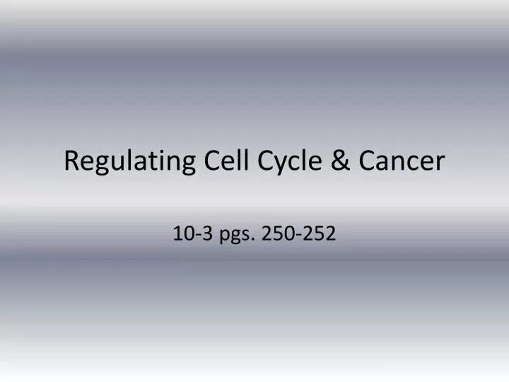 regulating cell cycle cancer
