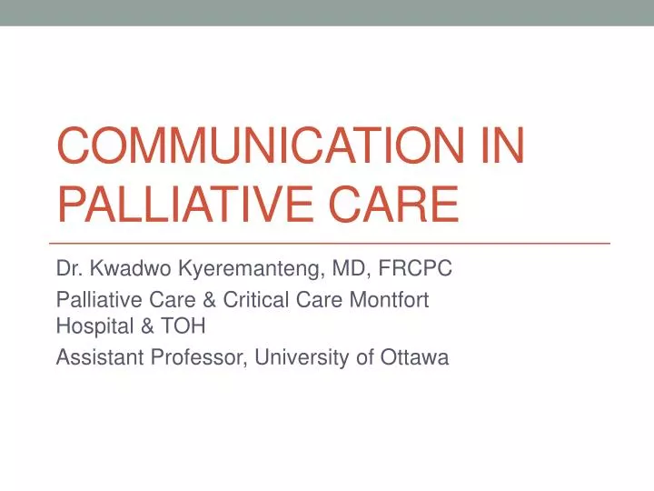 communication in palliative care