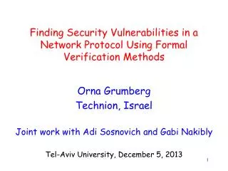 Finding Security Vulnerabilities in a Network Protocol Using Formal Verification Methods