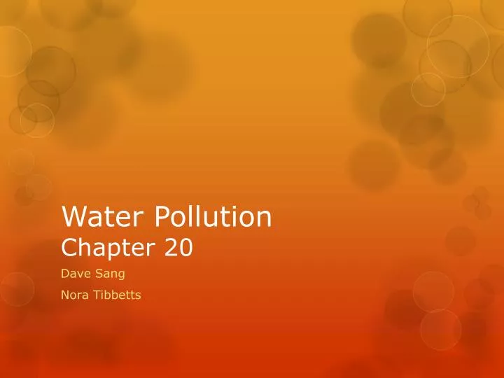 water pollution chapter 20