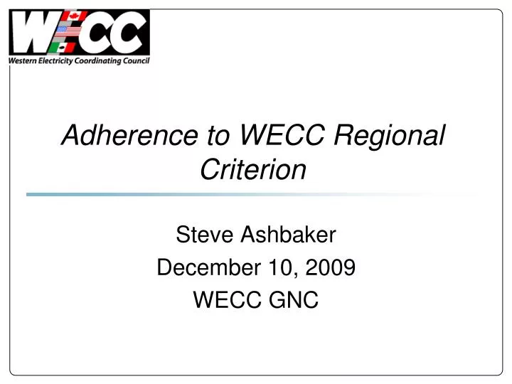 adherence to wecc regional criterion