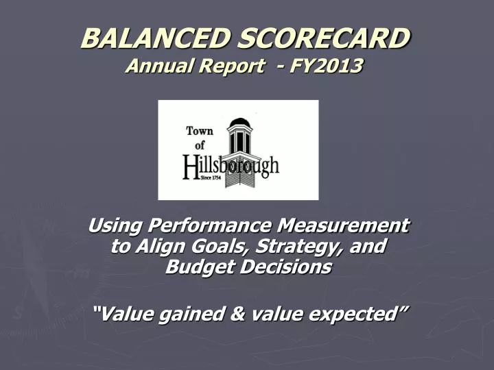 balanced scorecard annual report fy2013