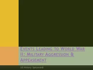 Events Leading to World War II: Military Aggression &amp; Appeasement