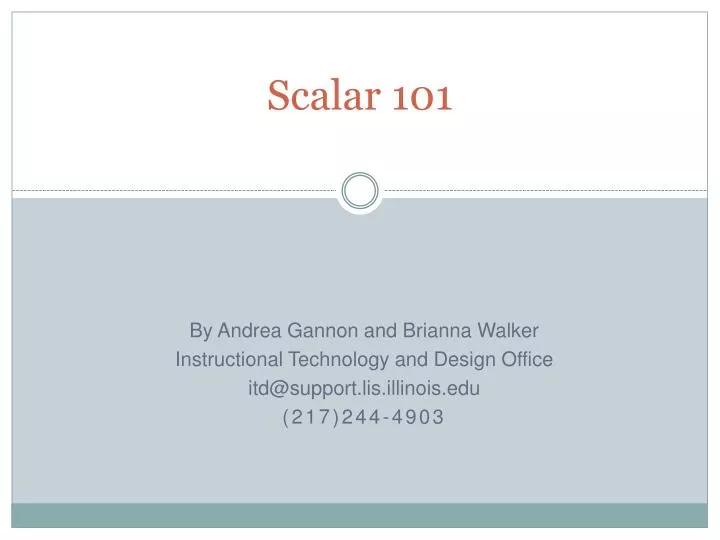 scalar 101