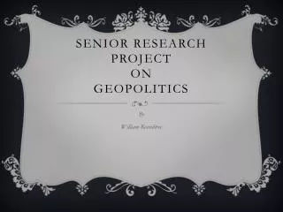 Senior Research Project on Geopolitics