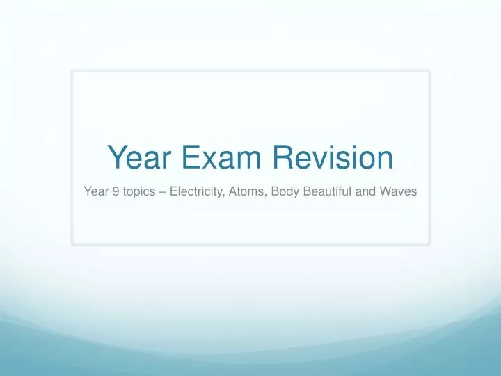 year exam revision