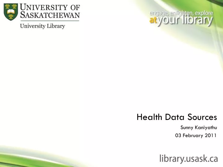 health data sources sunny kaniyathu 03 february 2011