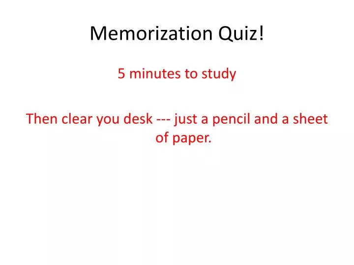 memorization quiz