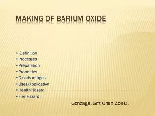 Making of Barium oxide