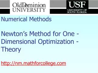 For more details on this topic Go to http://nm.mathforcollege.com Click on Keyword
