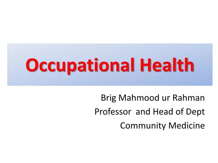 occupational health