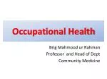 Occupational Health - slide 1