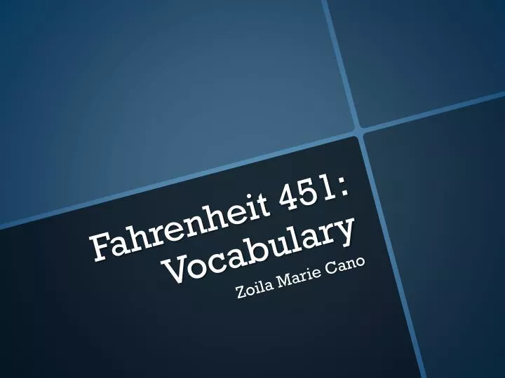 fahrenheit 451 vocabulary