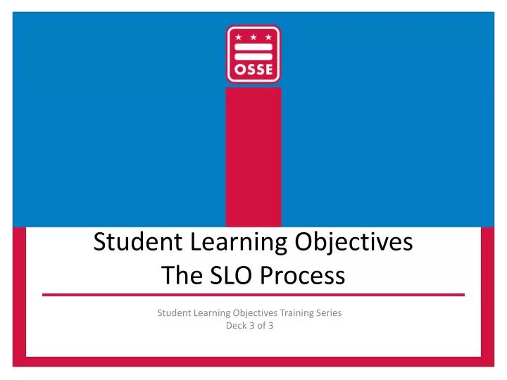 student learning objectives the slo process