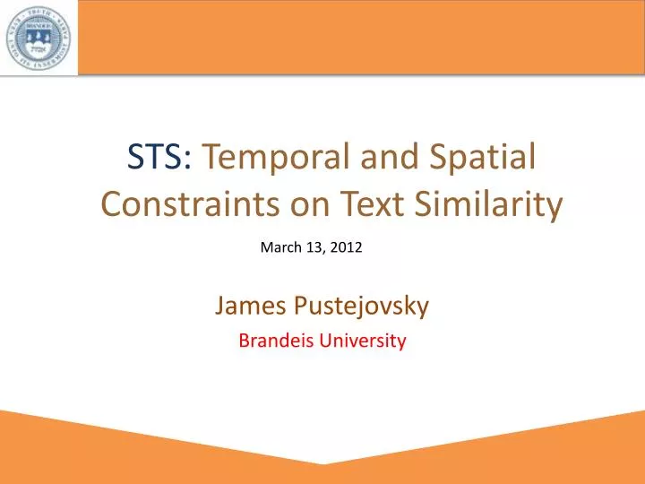 sts tempora l and spatial constraints on text similarity
