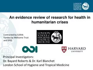 An evidence review of research for health in humanitarian crises