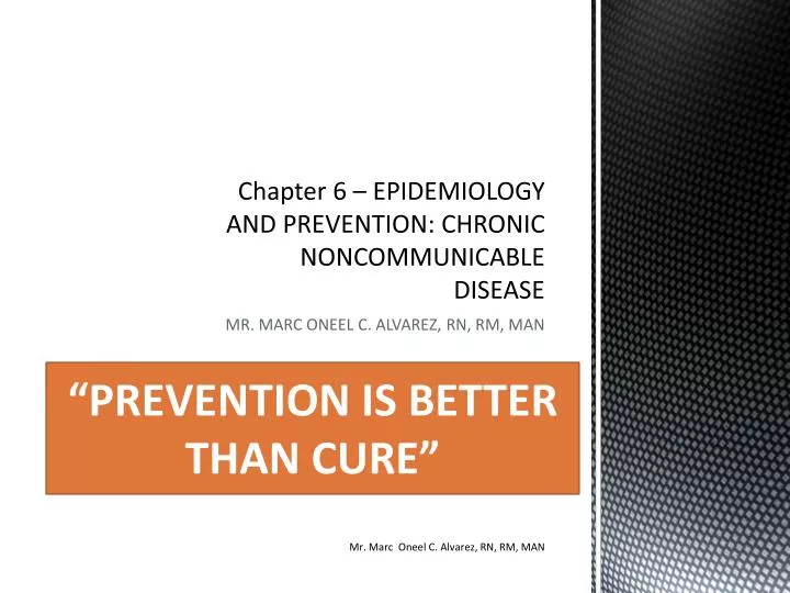 chapter 6 epidemiology and prevention chronic noncommunicable disease