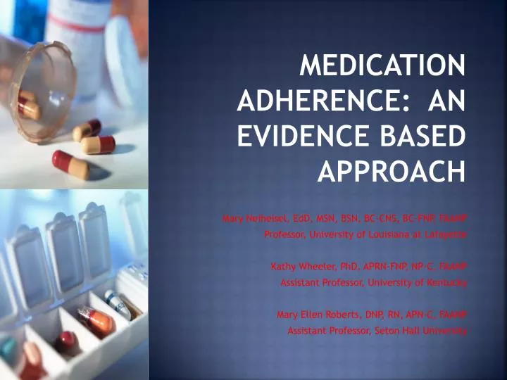 medication adherence an evidence based approach