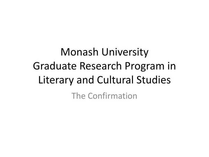 monash university graduate research program in literary and cultural studies