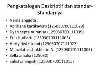 pengkatalogan deskriptif dan standar standarnya