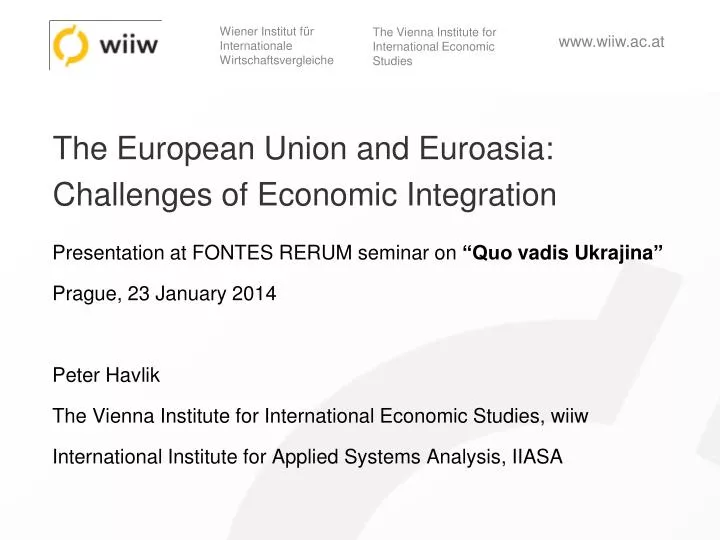 the european union and euroasia challenges of economic integration