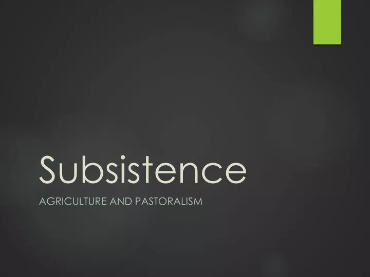 subsistence