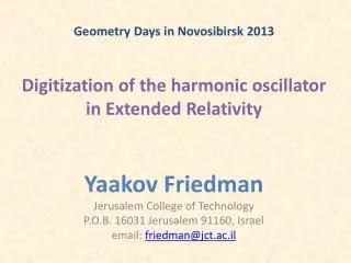 Digitization of the harmonic oscillator in Extended Relativity