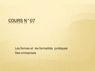 les formes et les formalit s juridiques des entreprises