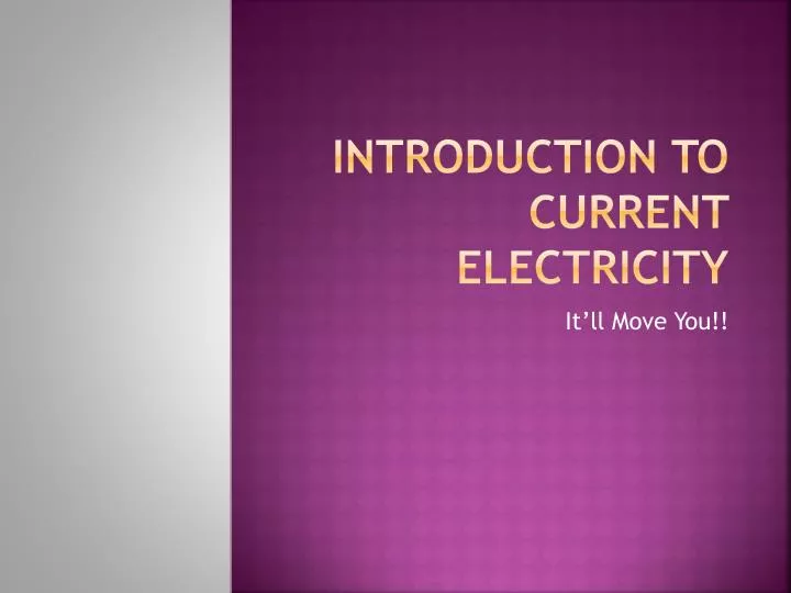 introduction to current electricity