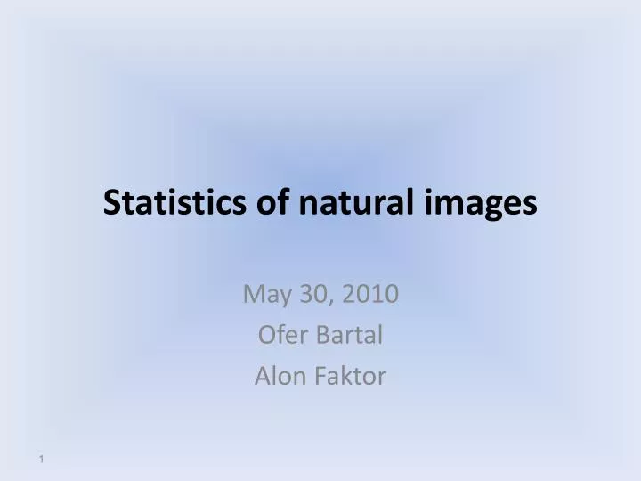 statistics of natural images