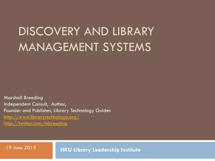 discovery and library management systems