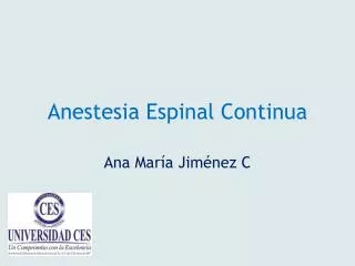 anestesia espinal c ontinua