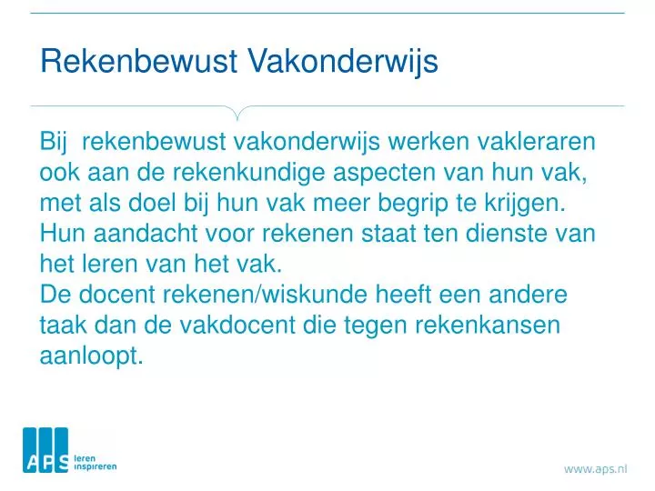 rekenbewust vakonderwijs