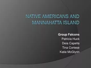 Native Americans and Mannahatta Island