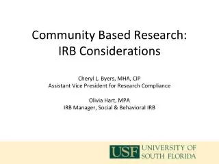 What is Community Based Research?