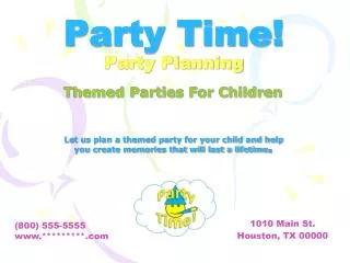 Party Time! Party Planning