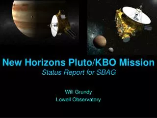 New Horizons Pluto/KBO Mission Status Report for SBAG