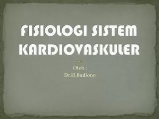fisiologi sistem kardiovaskuler