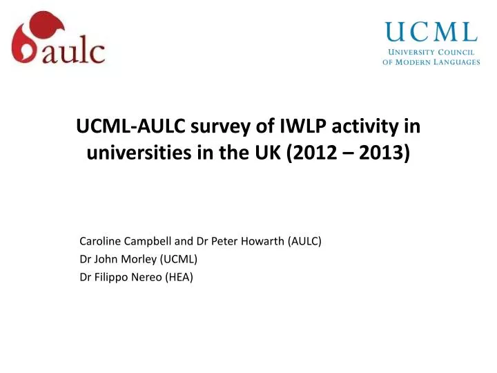 ucml aulc survey of iwlp activity in universities in the uk 2012 2013