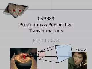 CS 3388 Projections &amp; Perspective Transformations